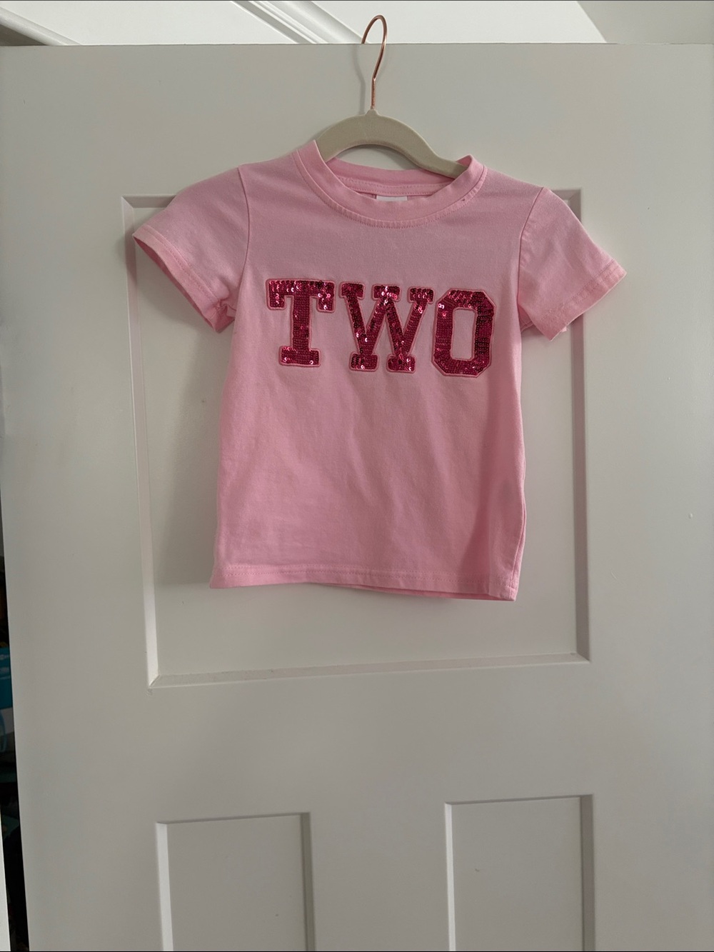 Pink 'TWO' Sequin Graphic Tee - Kids